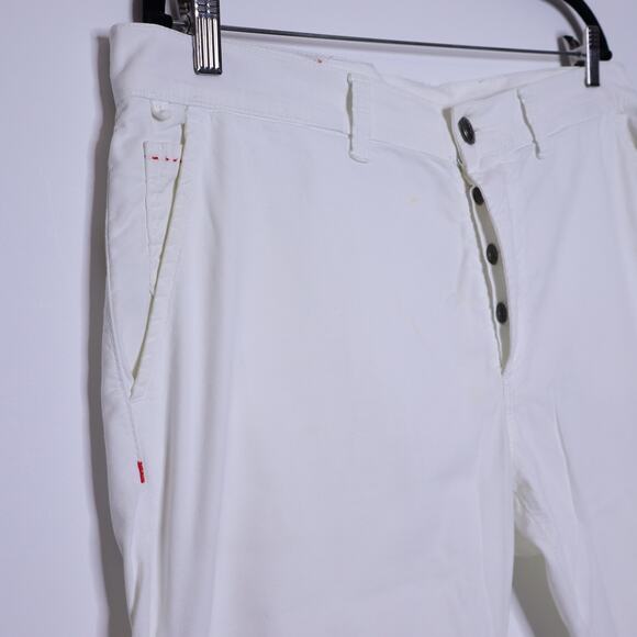 ISAIA Napoli Straight Jean White Mid Rise Cotton Stretch Casual Men's 54 / US 38 - Picture 5 of 12